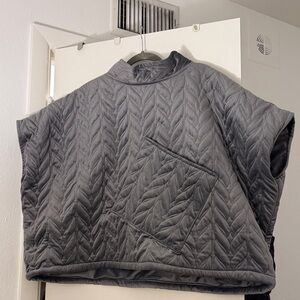 World Market Quilted Poncho with Pocket